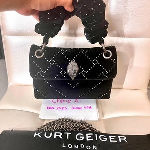 Kurt Geiger Velvet Kensington Studded Bag